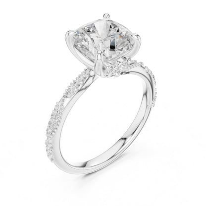 Cushion Twist Lab Grown Diamond Engagement Ring