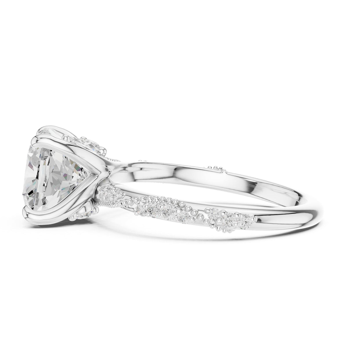 Cushion Twist Lab Grown Diamond Engagement Ring