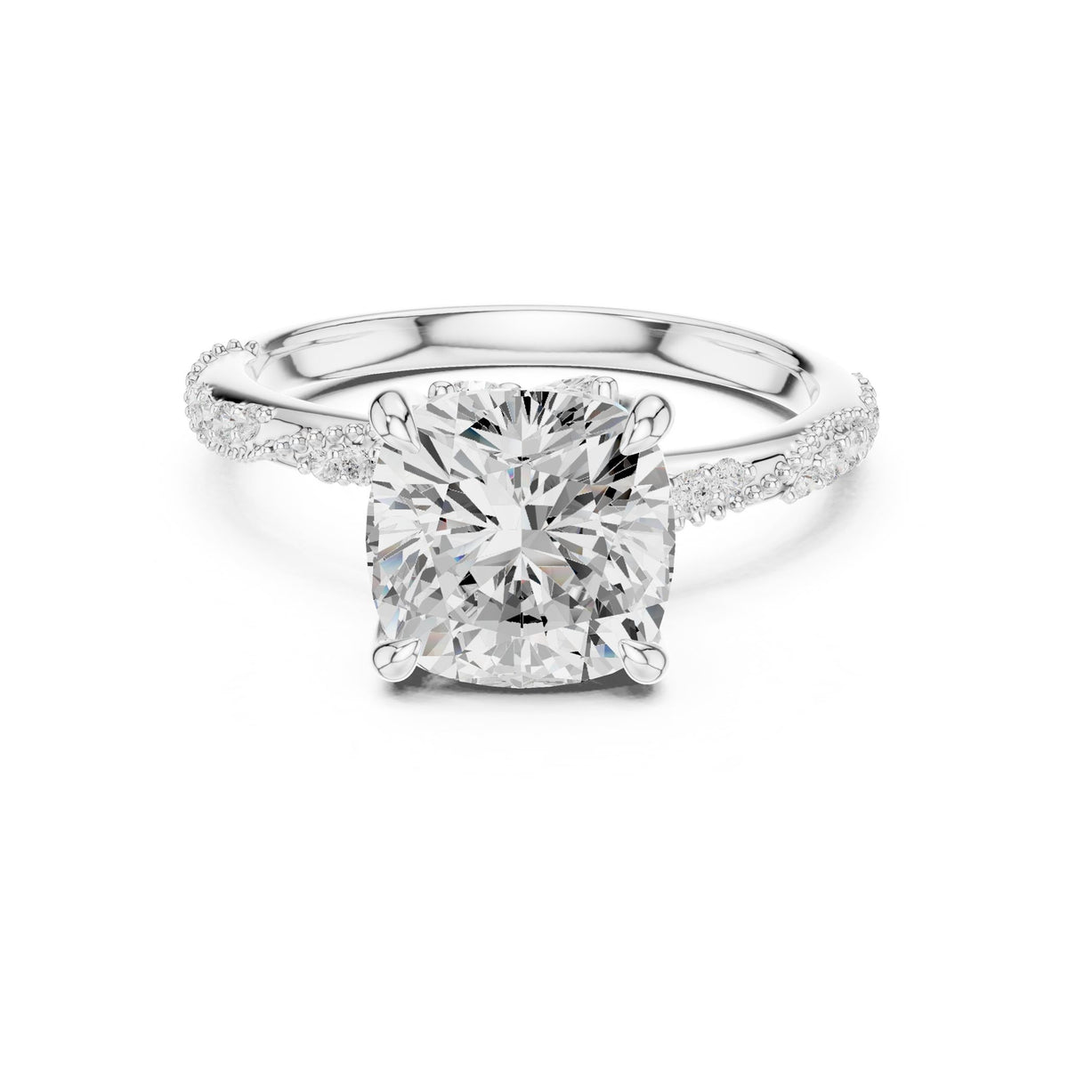 Cushion Twist Lab Grown Diamond Engagement Ring