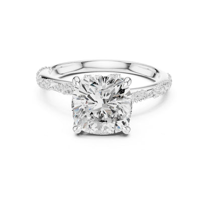 Cushion Twist Lab Grown Diamond Engagement Ring