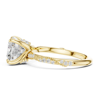 Cushion Twist Lab Grown Diamond Engagement Ring
