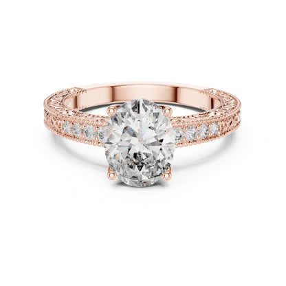 Cushion Vintage Lab Grown Diamond Engagement Ring