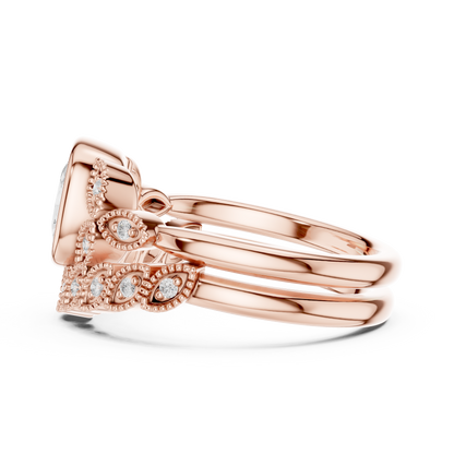 Cushion Vintage Lab Grown Diamond Engagement Ring