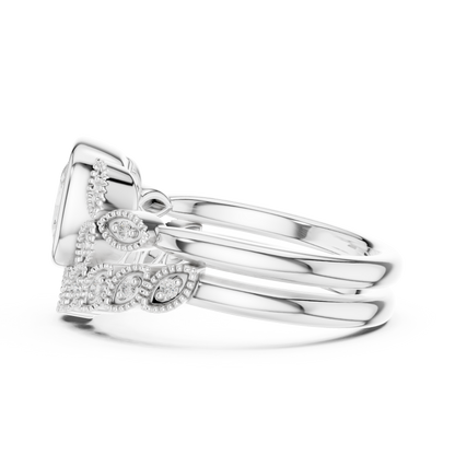 Cushion Vintage Lab Grown Diamond Engagement Ring