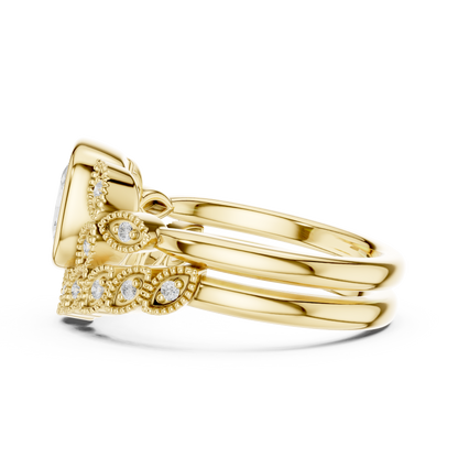 Cushion Vintage Lab Grown Diamond Engagement Ring