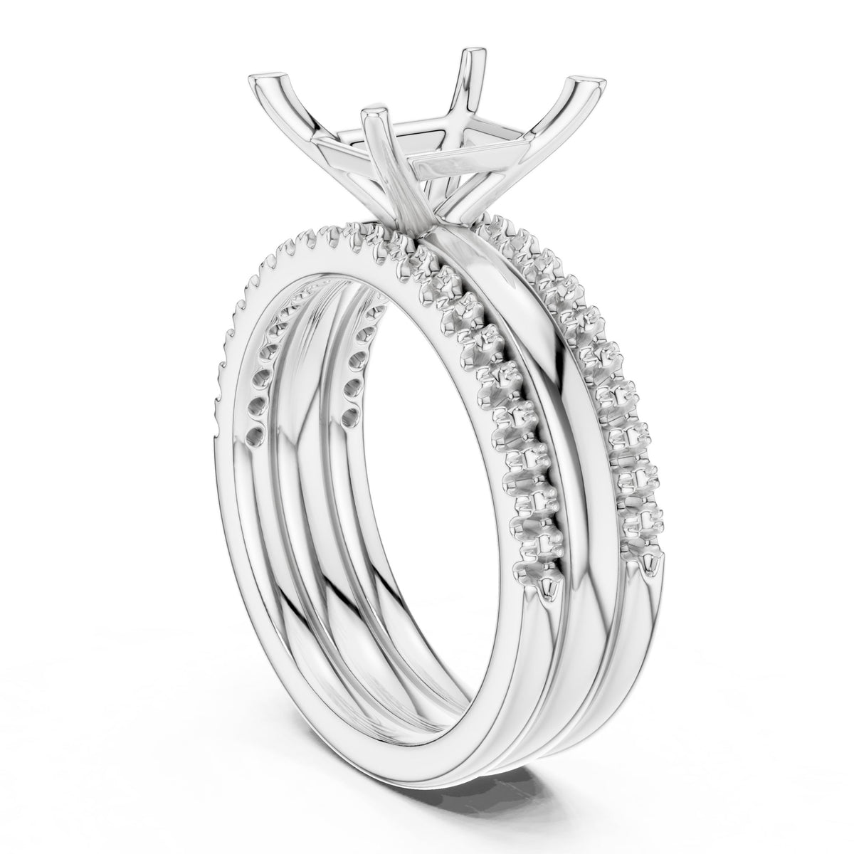 Emerald Accented Lab Grown Diamond Engagement Ring
