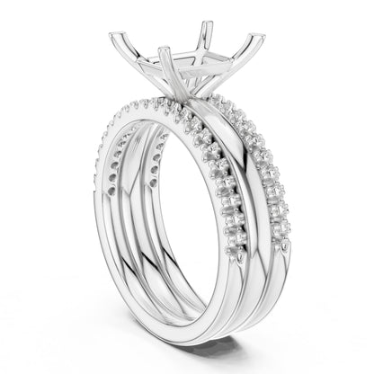 Emerald Accented Lab Grown Diamond Engagement Ring