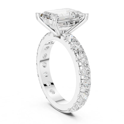 Emerald Accented Lab Grown Diamond Engagement Ring