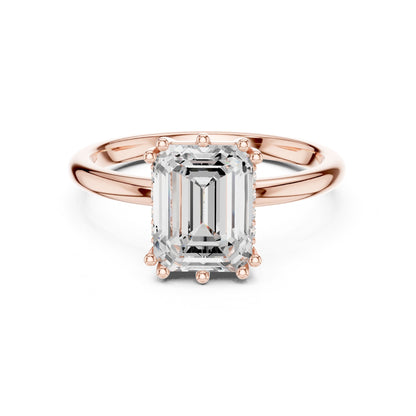 Emerald Accented Lab Grown Diamond Engagement Ring