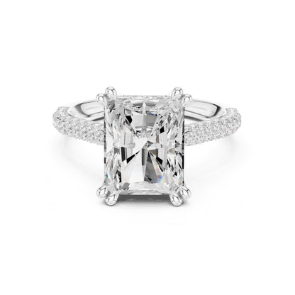 Emerald Accented Lab Grown Diamond Engagement Ring