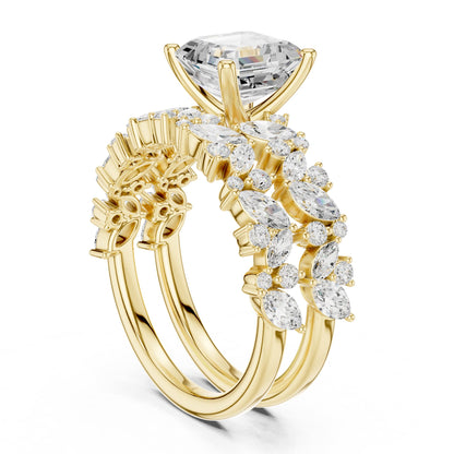 Emerald Accented Lab Grown Diamond Engagement Ring
