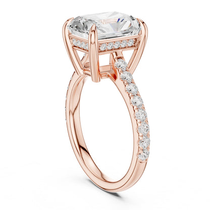 Emerald Accented Lab Grown Diamond Engagement Ring