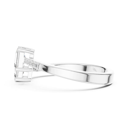 Emerald Bypass Lab Grown Diamond Engagement Ring