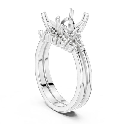 Emerald Cluster Lab Grown Diamond Engagement Ring