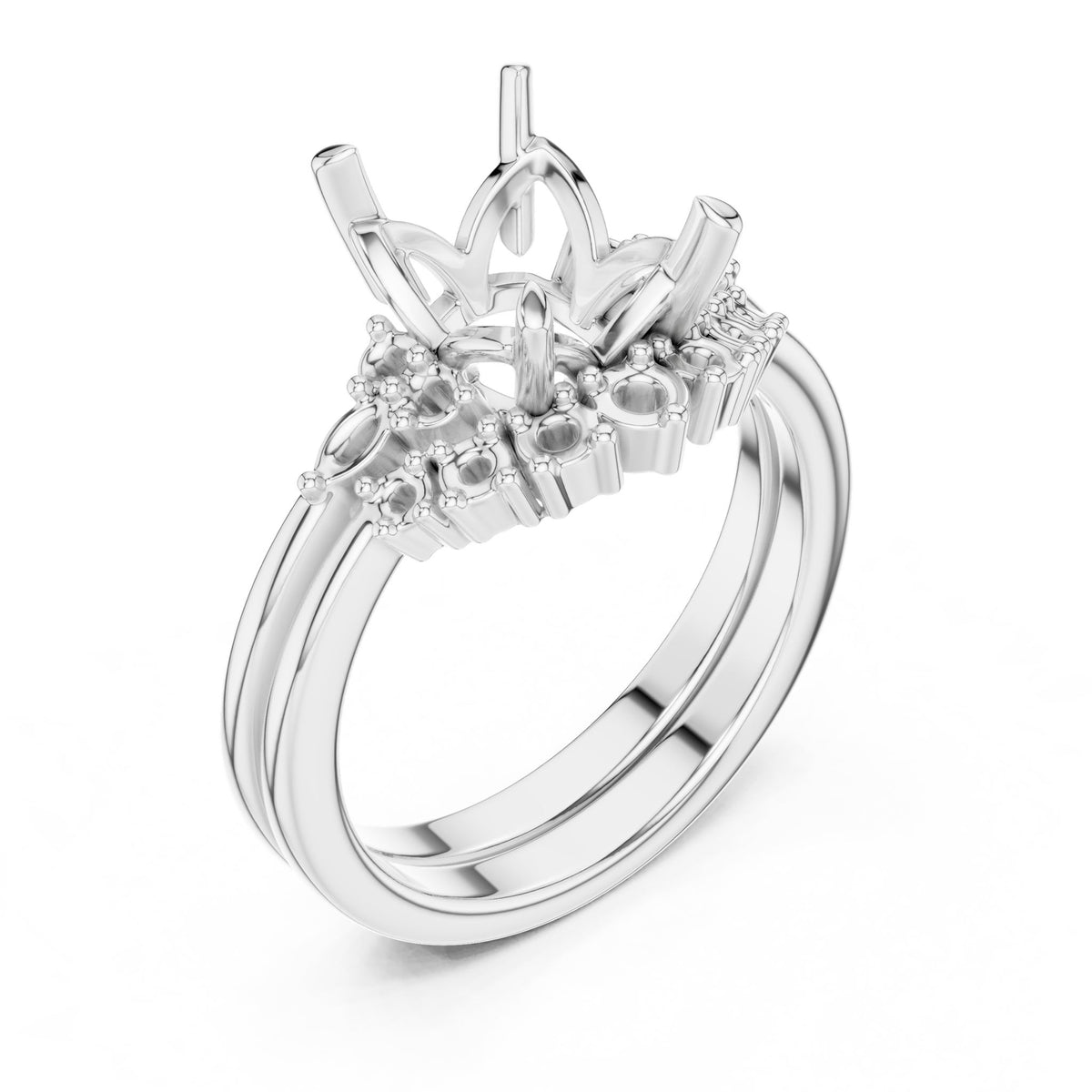 Emerald Cluster Lab Grown Diamond Engagement Ring