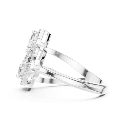 Emerald Cluster Lab Grown Diamond Engagement Ring