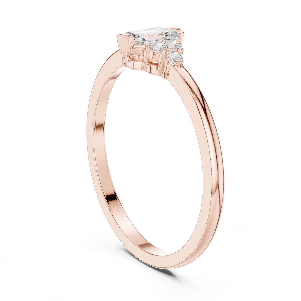 Emerald Cluster Lab Grown Diamond Engagement Ring