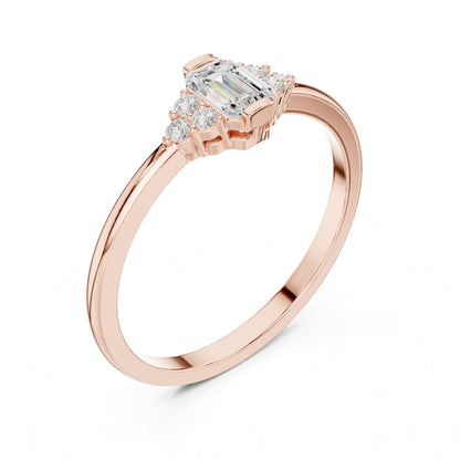 Emerald Cluster Lab Grown Diamond Engagement Ring