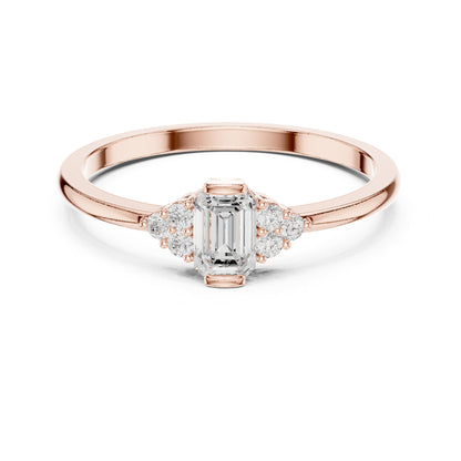 Emerald Cluster Lab Grown Diamond Engagement Ring