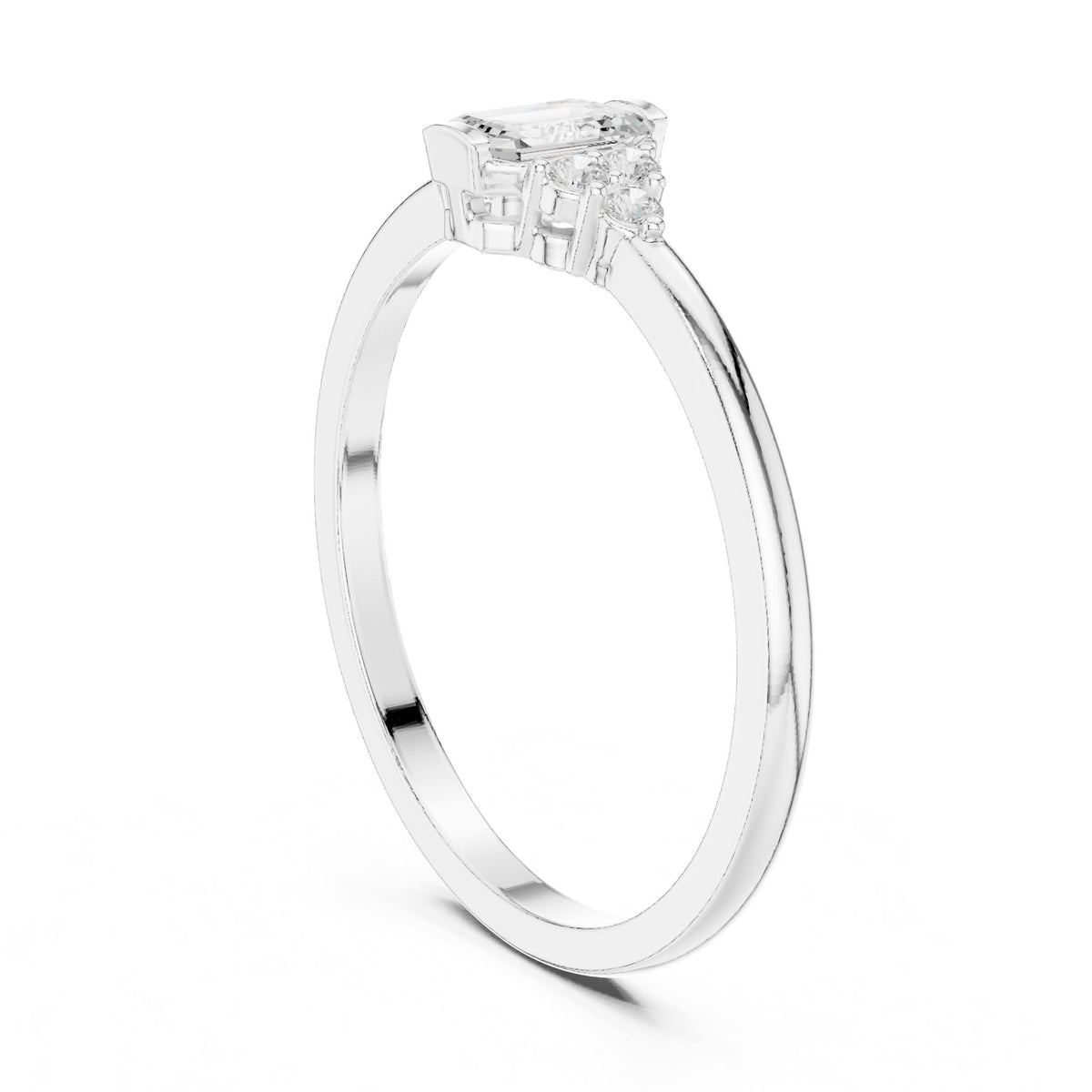 Emerald Cluster Lab Grown Diamond Engagement Ring
