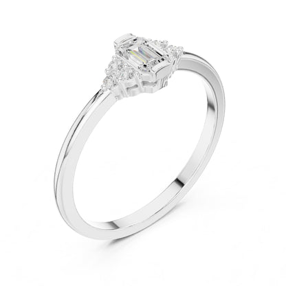 Emerald Cluster Lab Grown Diamond Engagement Ring