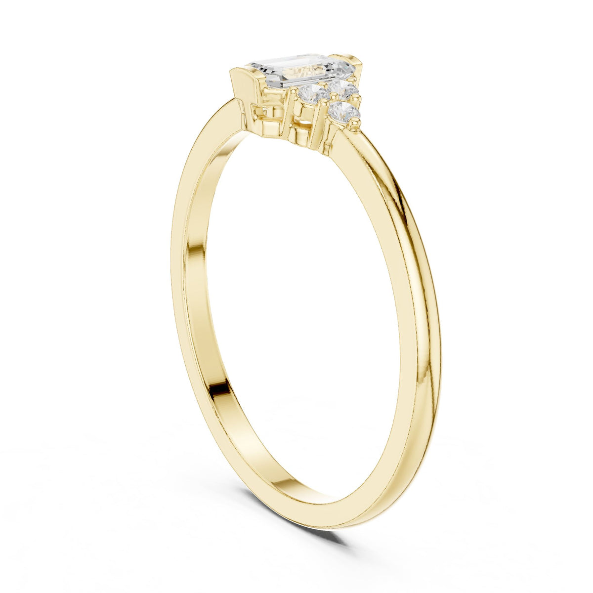 Emerald Cluster Lab Grown Diamond Engagement Ring