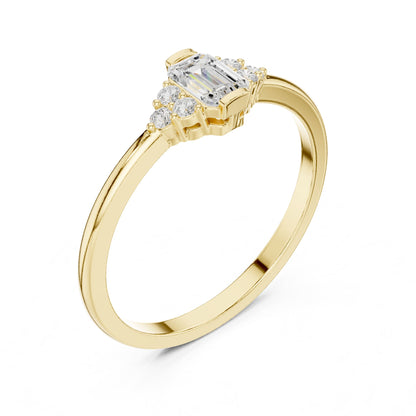 Emerald Cluster Lab Grown Diamond Engagement Ring