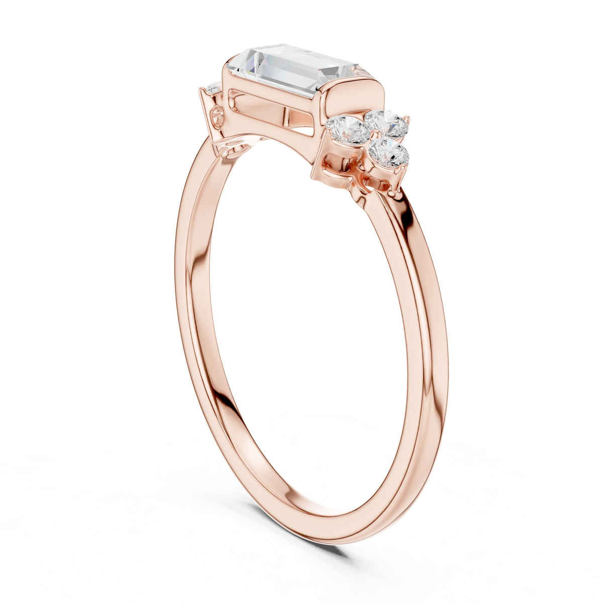 Emerald Cluster Lab Grown Diamond Engagement Ring