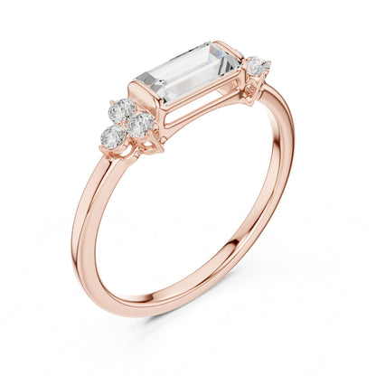 Emerald Cluster Lab Grown Diamond Engagement Ring