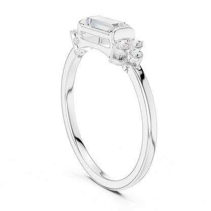 Emerald Cluster Lab Grown Diamond Engagement Ring