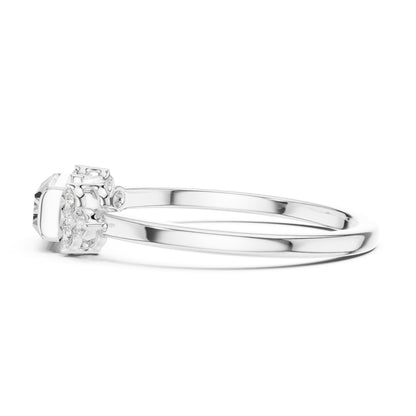 Emerald Cluster Lab Grown Diamond Engagement Ring