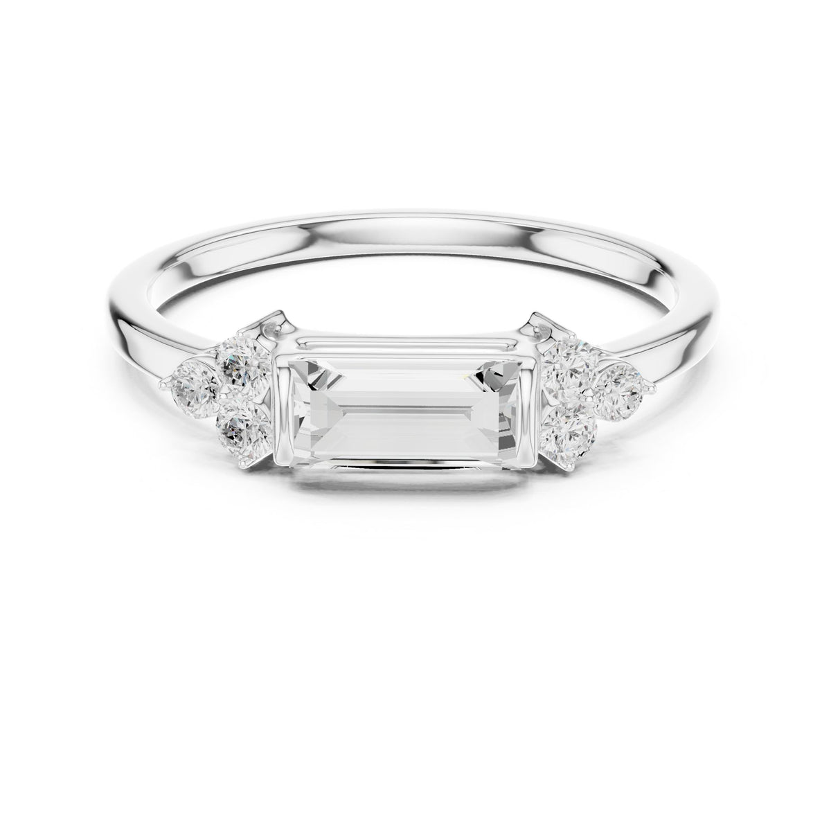 Emerald Cluster Lab Grown Diamond Engagement Ring
