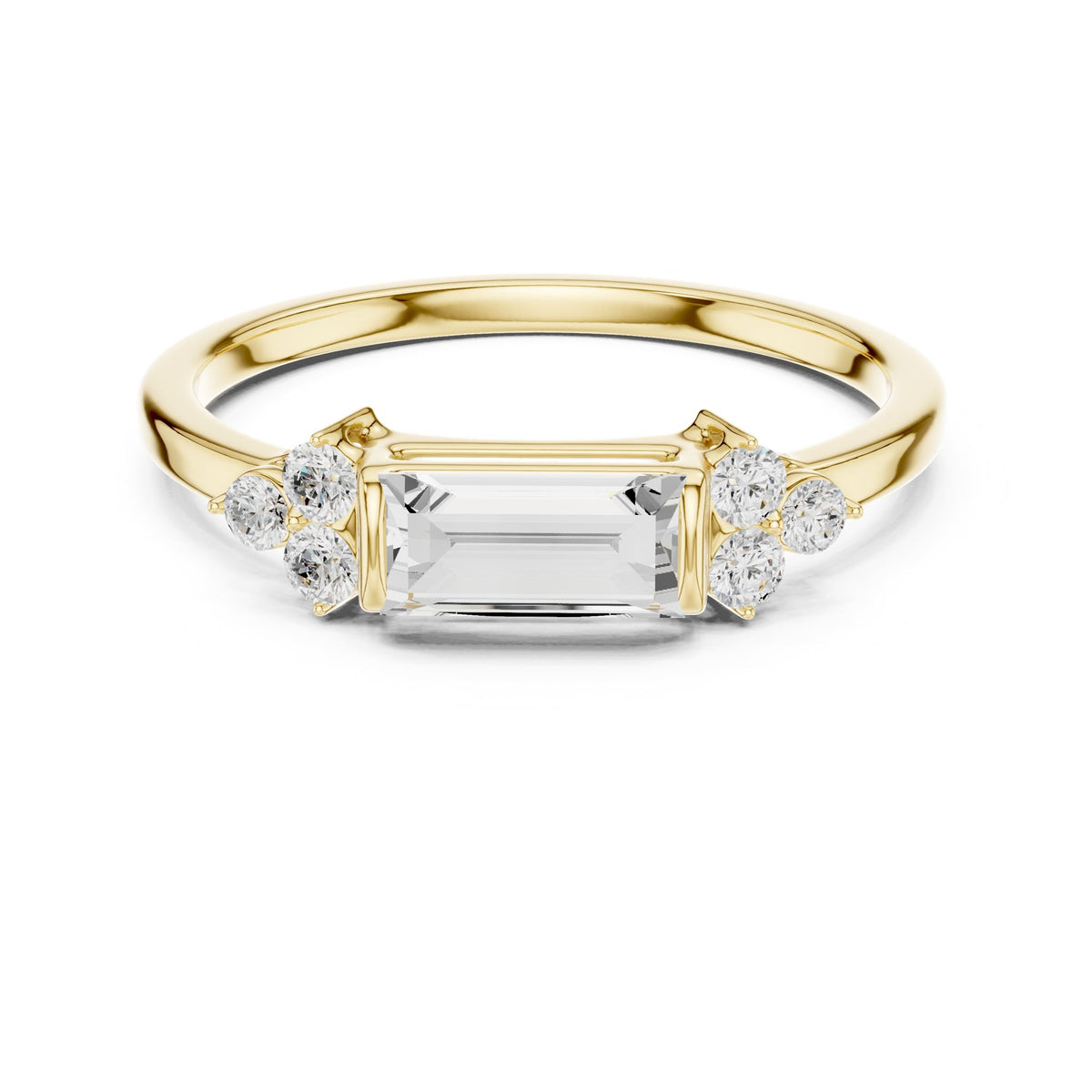 Emerald Cluster Lab Grown Diamond Engagement Ring