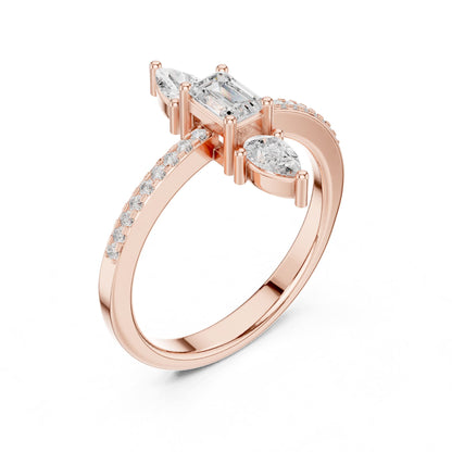 Emerald Cluster Lab Grown Diamond Engagement Ring