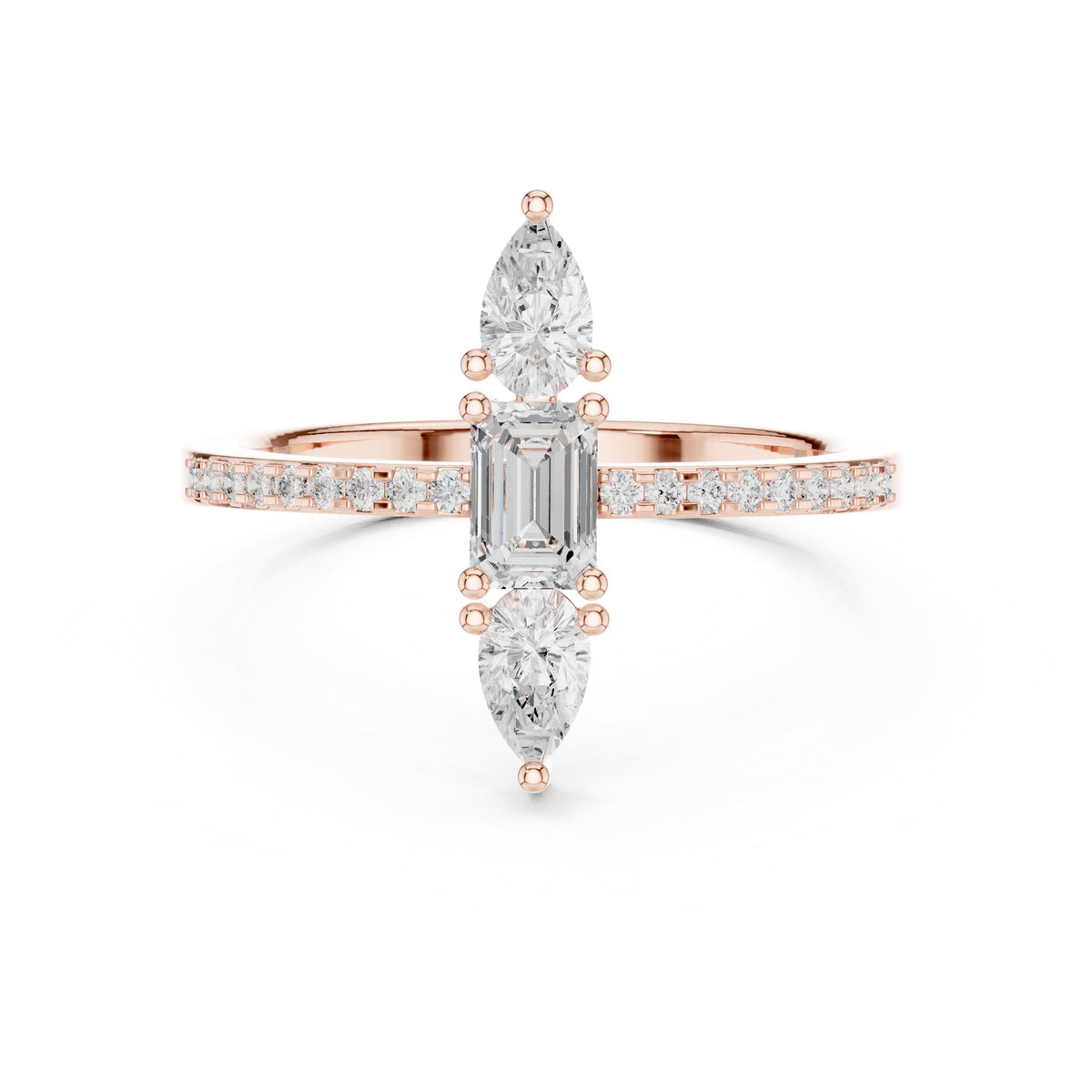 Emerald Cluster Lab Grown Diamond Engagement Ring