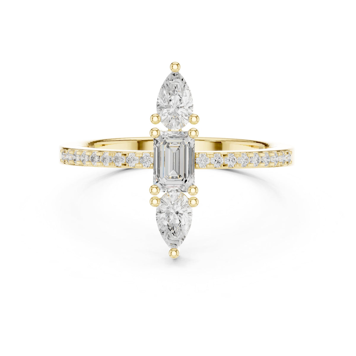 Emerald Cluster Lab Grown Diamond Engagement Ring