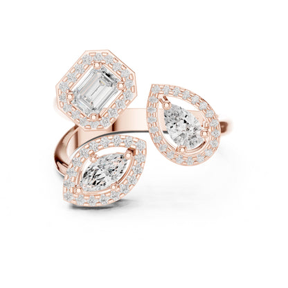 Emerald Cluster Lab Grown Diamond Engagement Ring