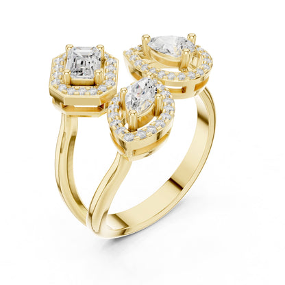 Emerald Cluster Lab Grown Diamond Engagement Ring