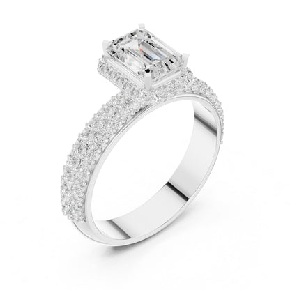 Emerald Halo Lab Grown Diamond Engagement Ring