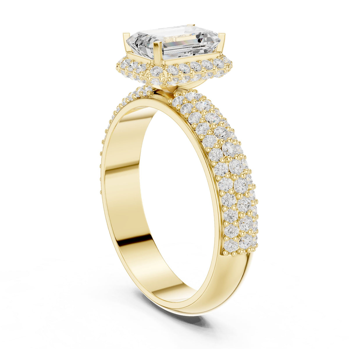 Emerald Halo Lab Grown Diamond Engagement Ring