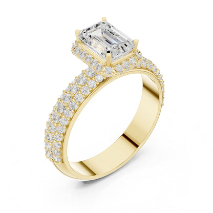 Emerald Halo Lab Grown Diamond Engagement Ring
