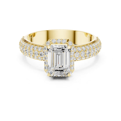 Emerald Halo Lab Grown Diamond Engagement Ring