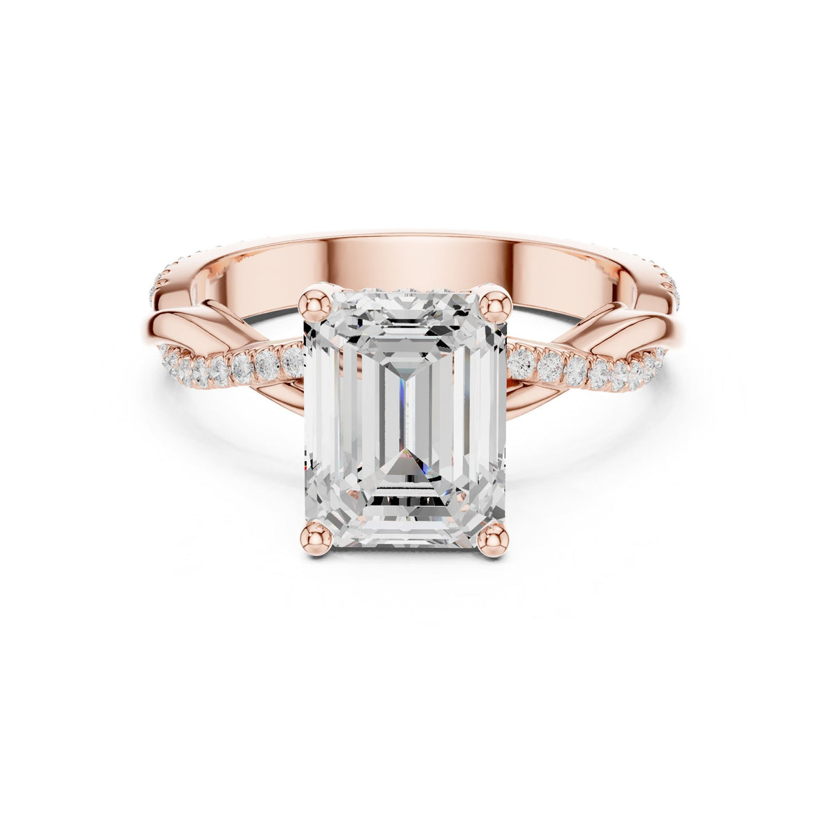Emerald Halo Lab Grown Diamond Engagement Ring