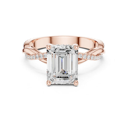 Emerald Halo Lab Grown Diamond Engagement Ring