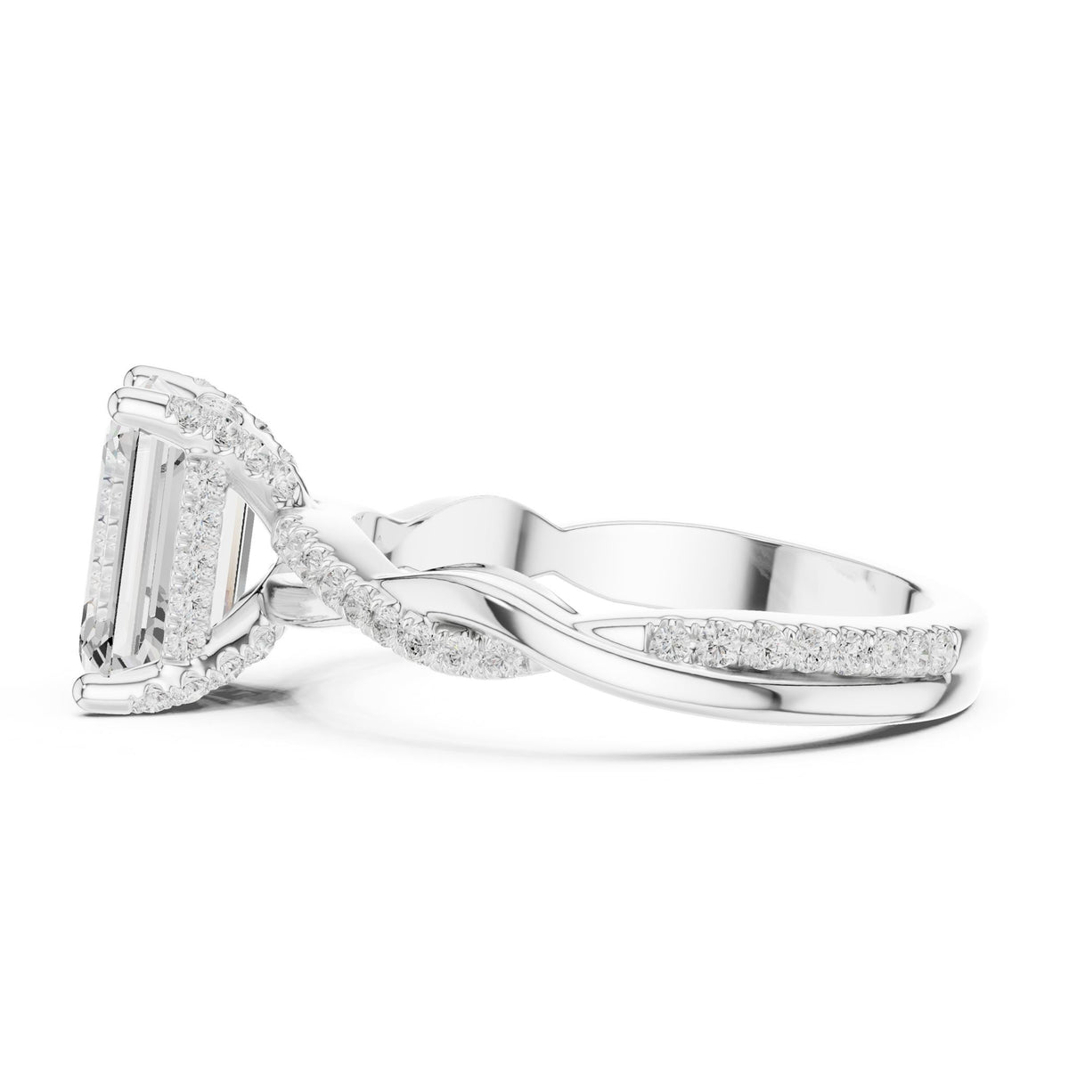 Emerald Halo Lab Grown Diamond Engagement Ring