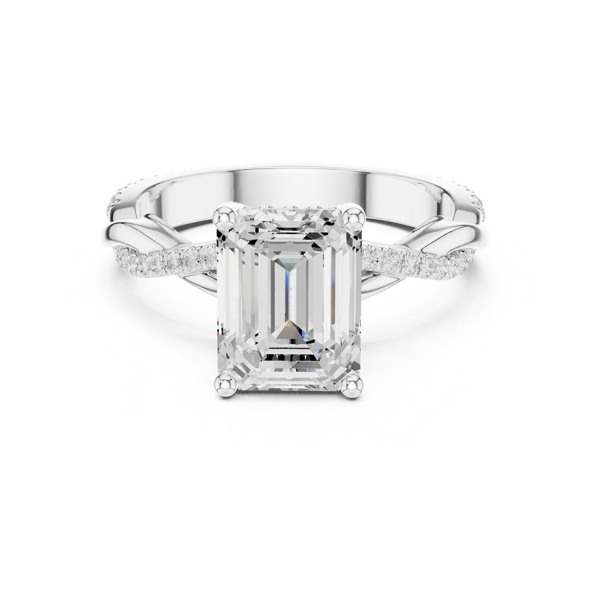 Emerald Halo Lab Grown Diamond Engagement Ring