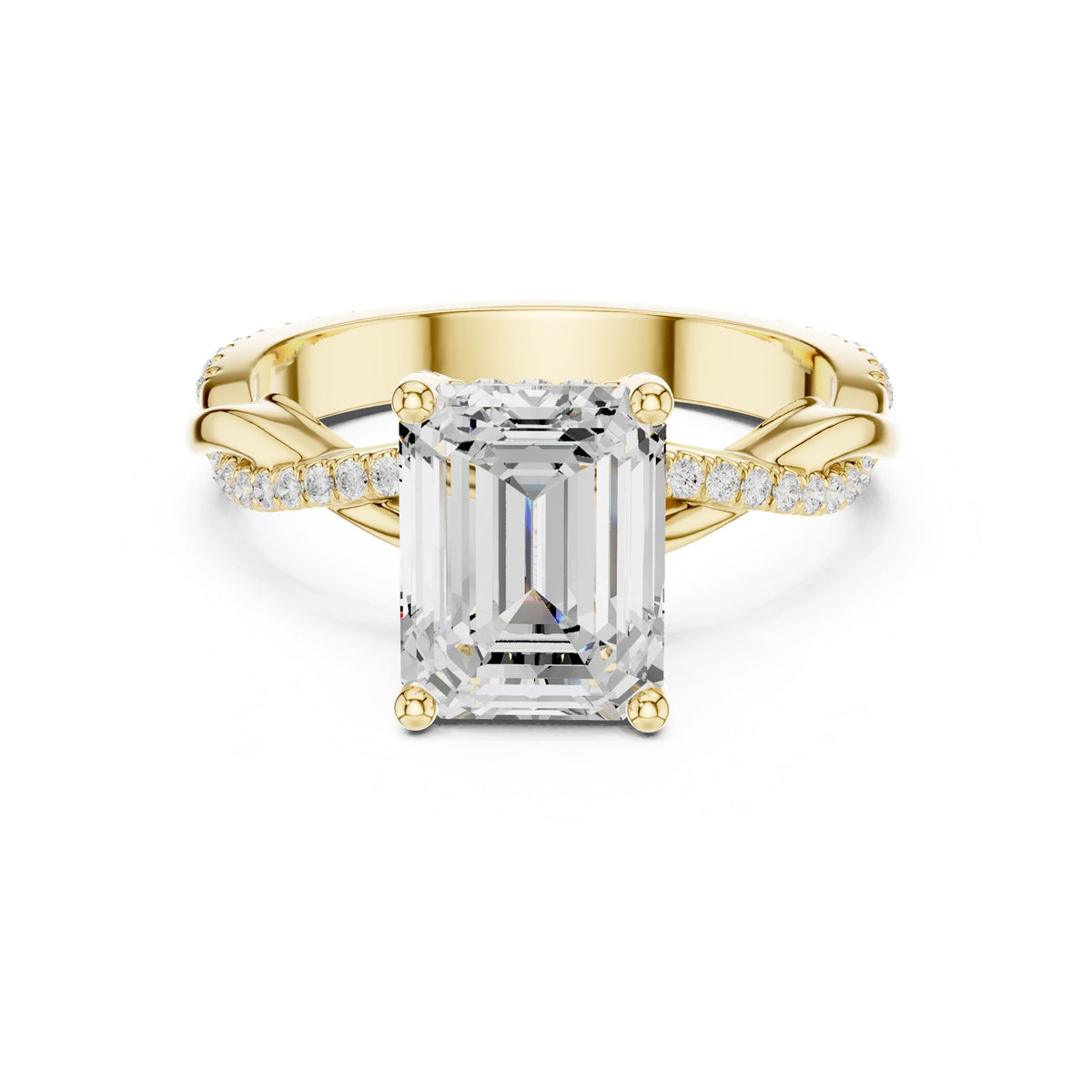 Emerald Halo Lab Grown Diamond Engagement Ring