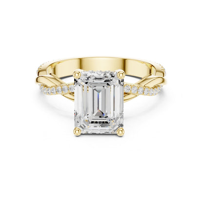 Emerald Halo Lab Grown Diamond Engagement Ring
