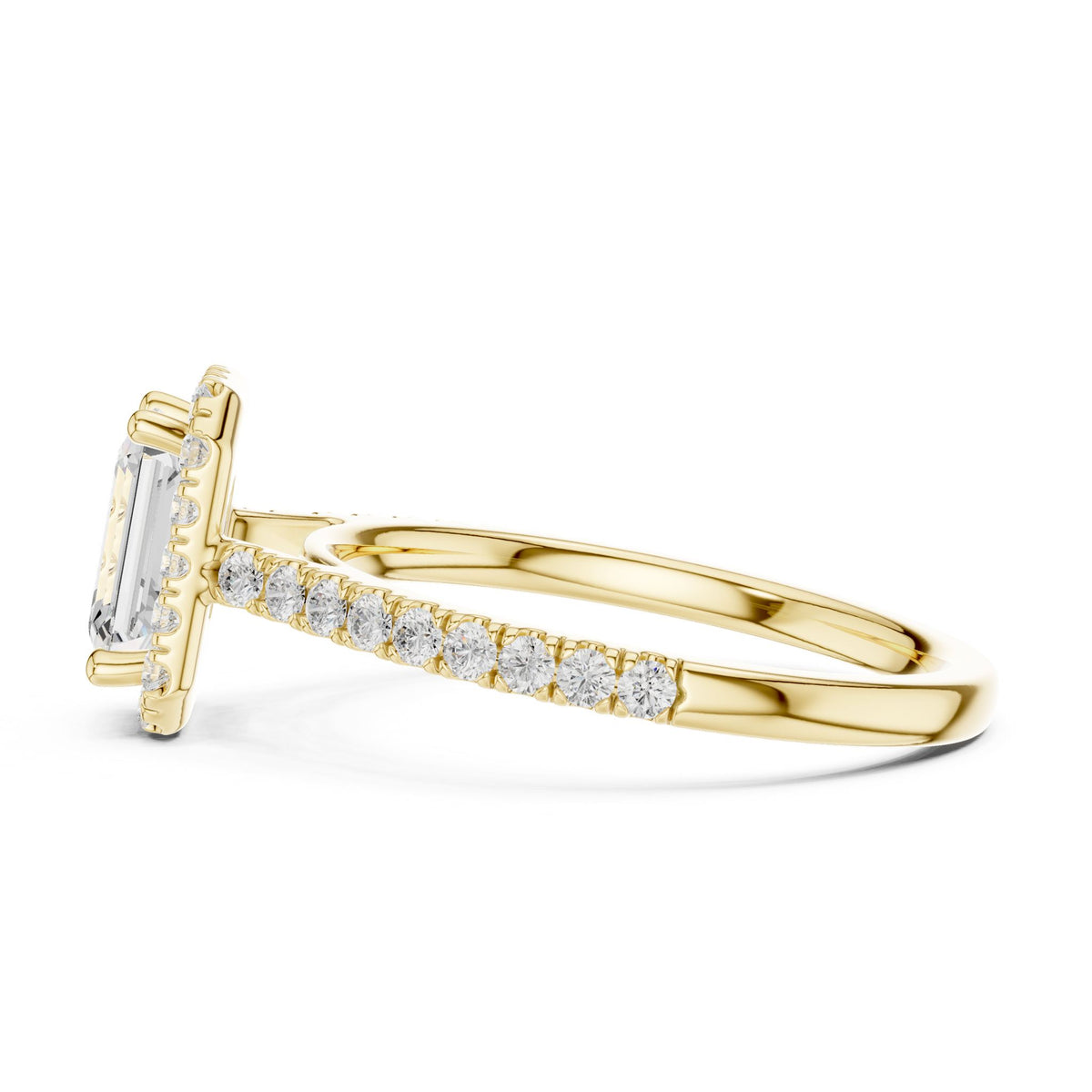 Emerald Halo Lab Grown Diamond Engagement Ring