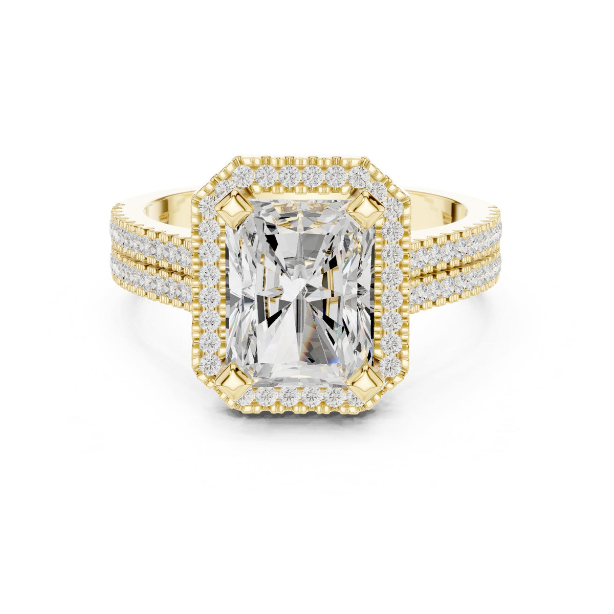 Emerald Halo Lab Grown Diamond Engagement Ring